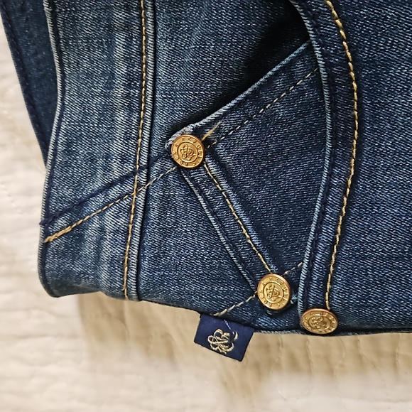 ROCK & REPUBLIC WOMENS BERLIN SKINNY JEANS SIZE 8 M WASHED DARK BLUE PREOWNED - Picture 11 of 17